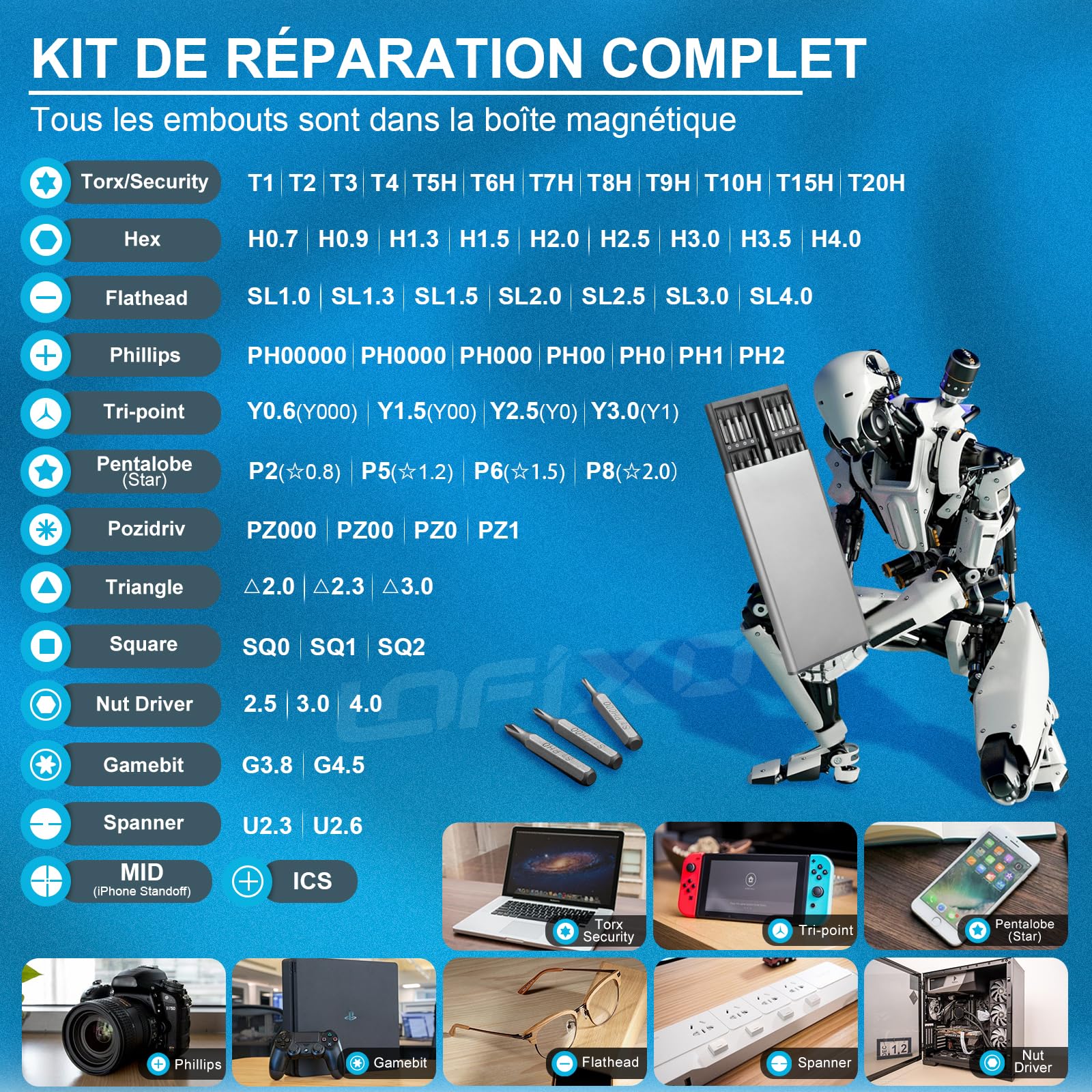 Mini Tournevis Torx Cruciforme Plat Triangle Triwing,Jeu de Tournevis Précision avec Spatule,Kit de Tournevis Aimanté Nettoyage Reparation pour iPhone/macbook/ps4/ps5/xbox/switch,lunettes,smartphone