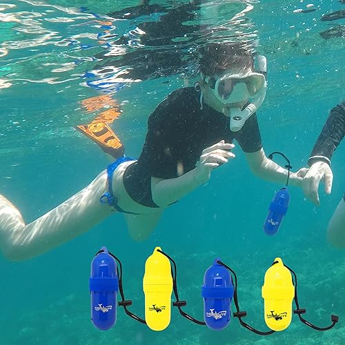 Miniatura 5 de Caja seca cilíndrica con cordón, contenedor impermeable, soporte hermético para llaves, para esnórquel, barco, kayak y actividades acuáticas (azul,