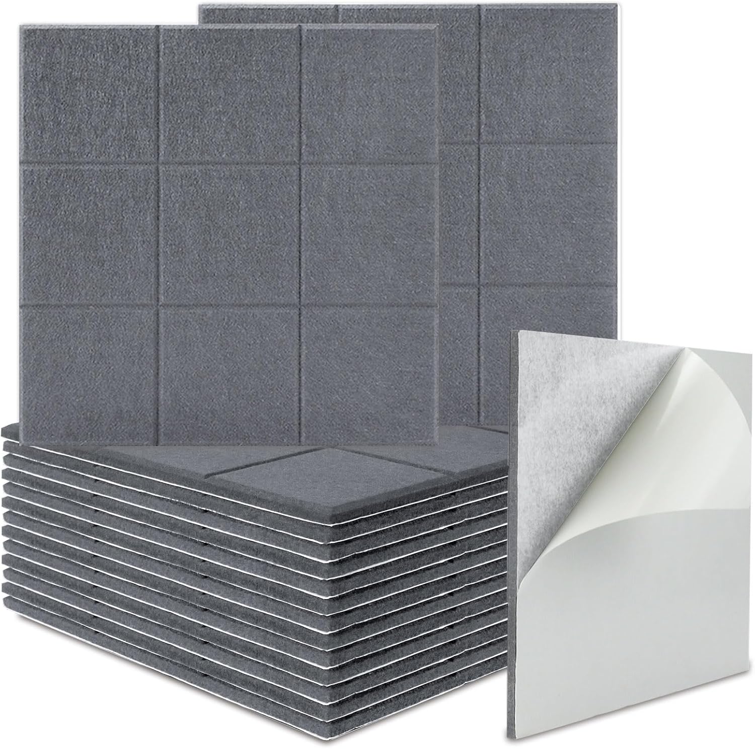 BXI Sound Absorber 16 Pack Selfadhesive 12 X 12 X 0.4 Inches Acoustic Absorption