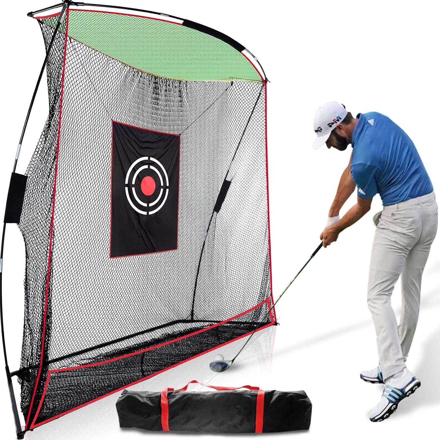Kapler Filet de Golf, 300 x 240 cm, Filet de Golf Pliable et Portable, Facile à Assembler, Nouveau Design, Assurer la sécurité, Cage de Golf entraînement/Practice, avec Une Cible de Golf et Une
