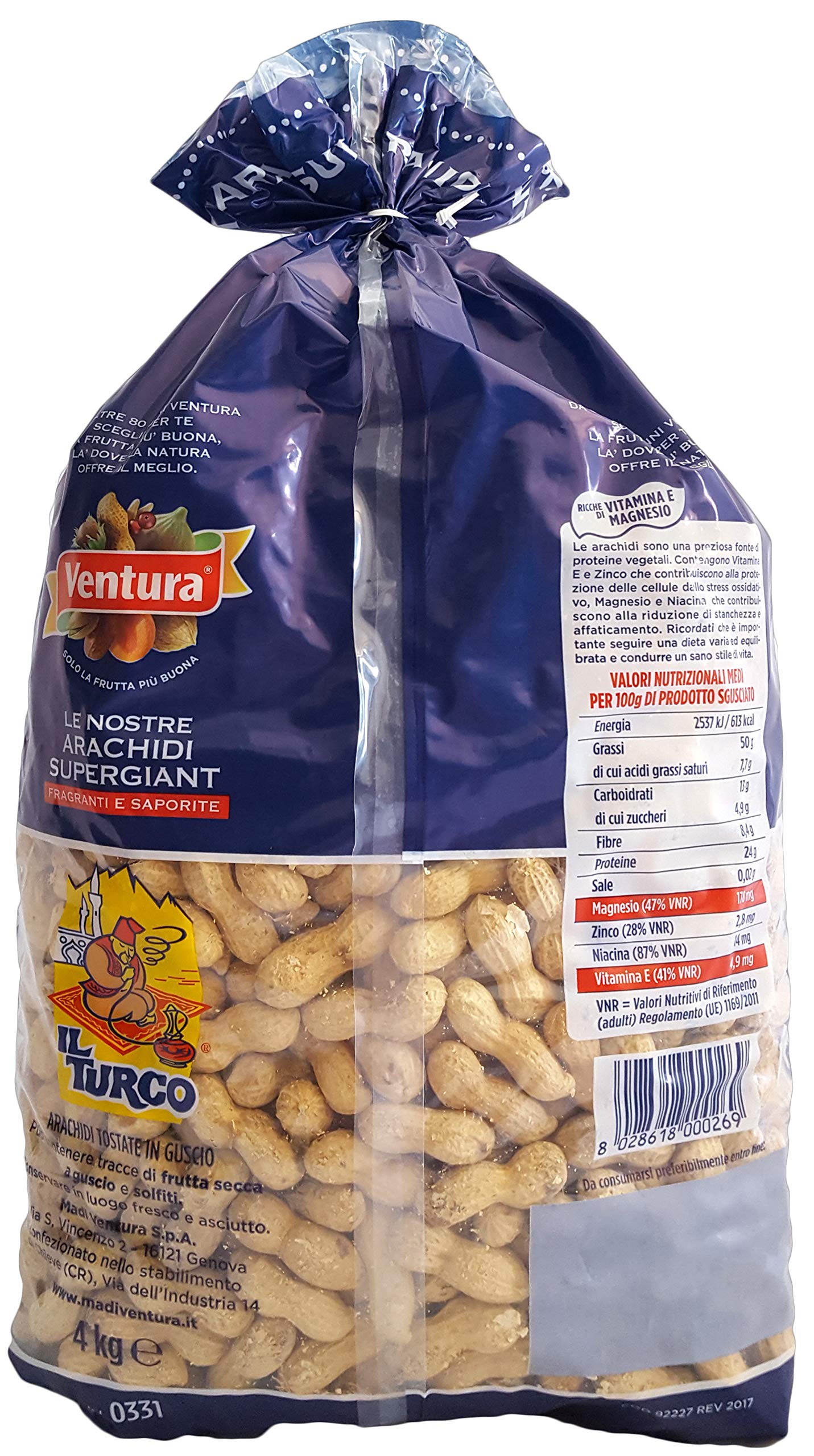 ARACHIDI SUPERGIANT | Il Turco | 4 Kg | Tostate in Guscio