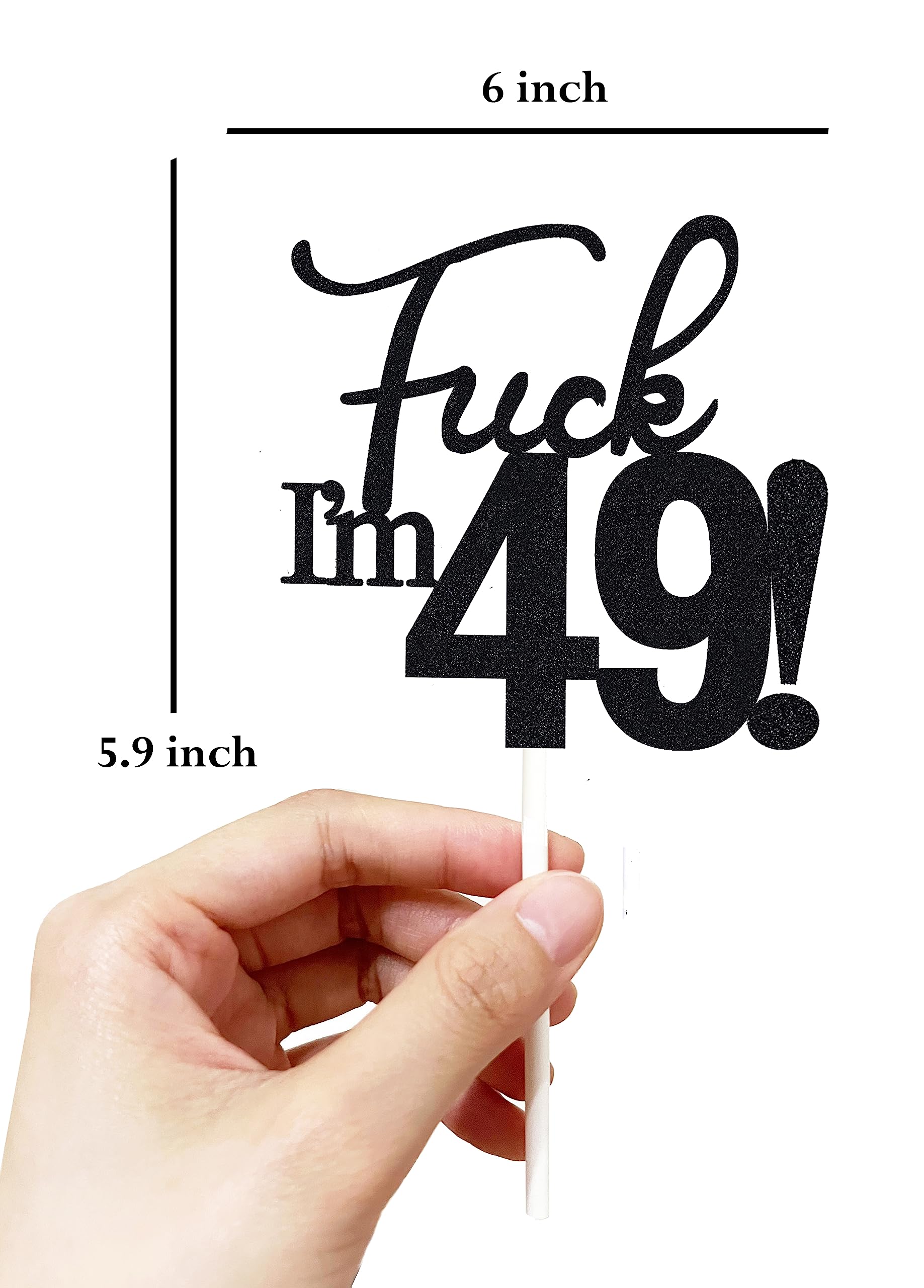 49 & Fabulous Décorations De Gâteau D'anniversaire à Paillettes Argentées « Happy 49th Birthday » - Décoration De Gâteau D'anniversaire De 49 Ans - Fabuleuse Décoration De Gâteau Pour 49e Anniversaire