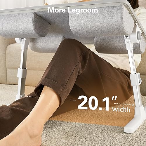 Miniatura 13 de HUANUO HNLD19 - Escritorio de cama para laptop, bandeja para computadora portátil, escritorio de regazo para cama, sofá, suelo, bandeja de cama