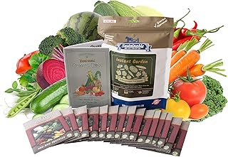 Instant Garden, Heirloom Vegetable Seed Collection, 15 Variety Non GMO Heirloom Basil, Beet, Carrot, Cucumber, Kale, Lettuce, Melon, Onion, Pea, Pepper, Squash, Tomato and Watermelon Seeds
