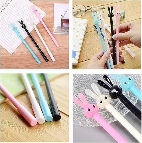 Miniatura 6 de Yansanido 24 bolígrafos de escritura fluida, tinta negra de 0.020 in, con forma de gato, lindo bolígrafo de tinta de gel para estudiantes y