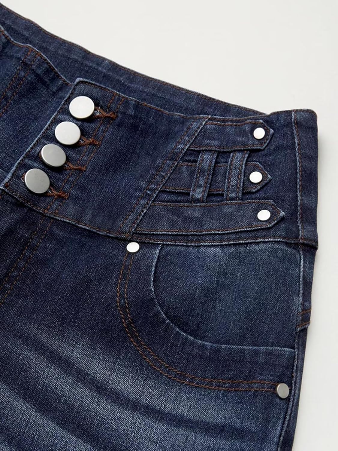 Flamingals Butt Lifting Jeans for Women Trendy High Waist Tummy Control Jeans Bootcut Flare Pants 2XL