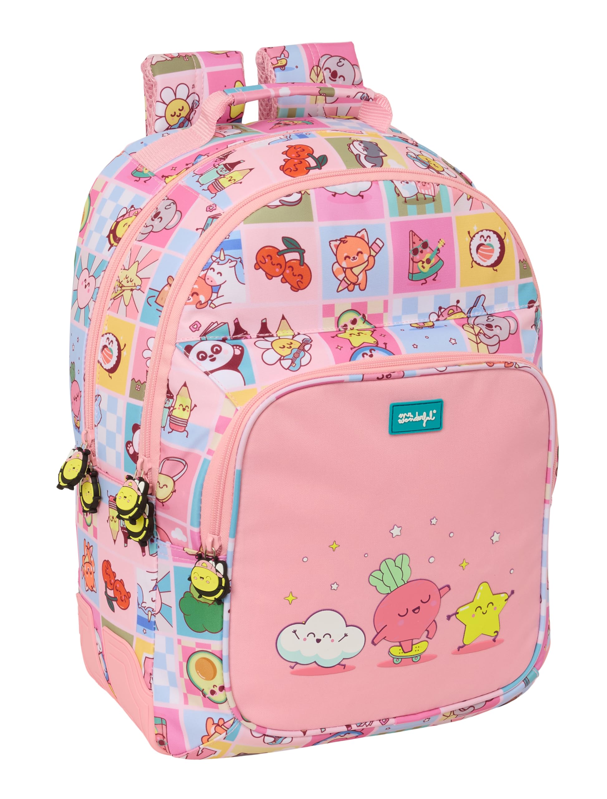 Safta Mr. WONDERFUL COMIC - Mochila Escolar Infantil, Ideal para Niños de Diferentes Edades, Cómoda y Versátil, Calidad y Resistencia, 32x15x42 cm