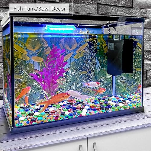 Miniatura 5 de Canicas de vidrio plano de 2 libras, cuentas de relleno de jarrón de vidrio de alto brillo, guijarros de vidrio translúcido para jarrones,