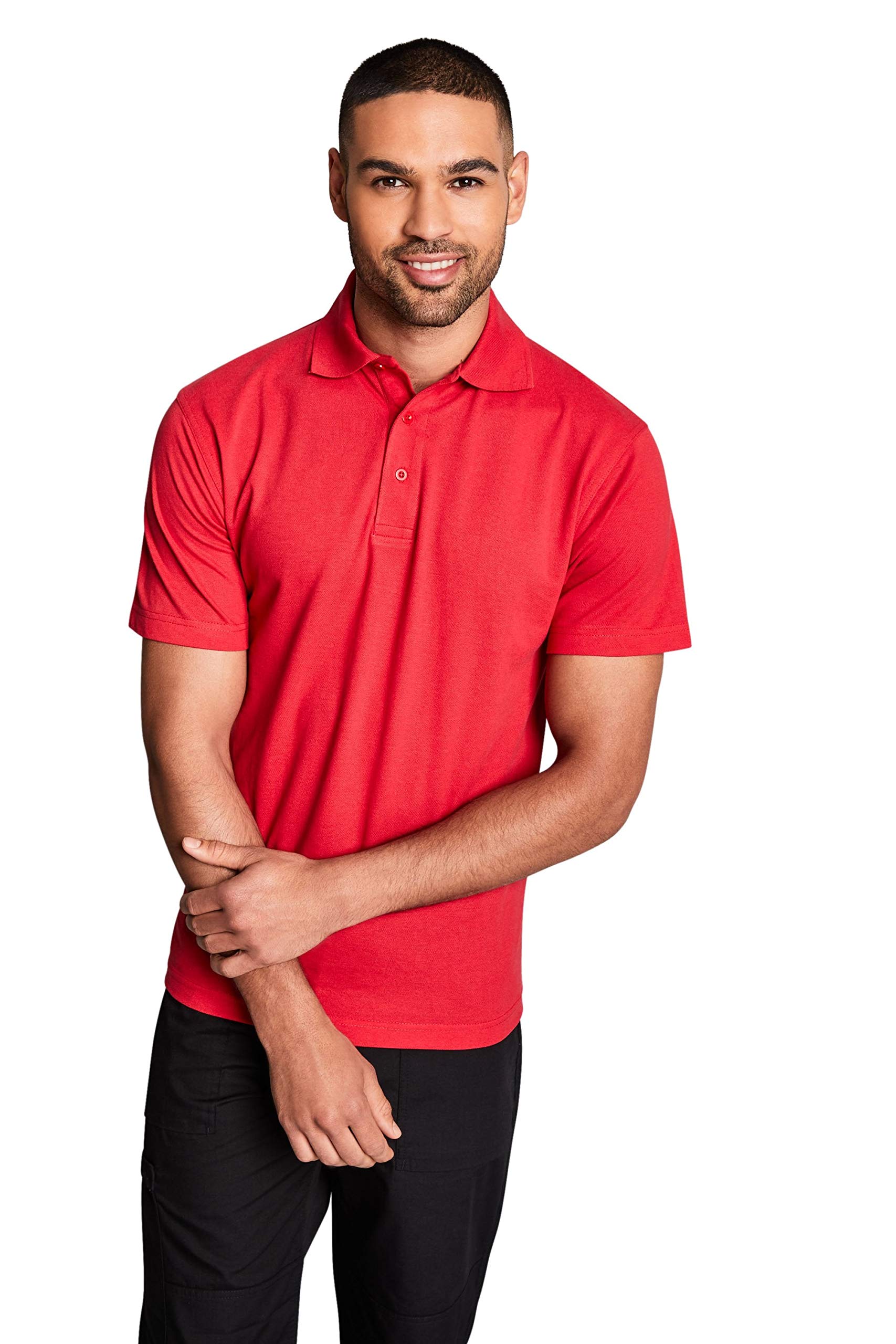 Uneek Unisex Active Polo Shirt, Red Colour: Red, Size: 4XL