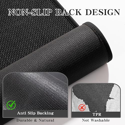 Miniatura 6 de chakme Alfombras de baño de 32 x 17 pulgadas, ultra delgada, antideslizante, de secado rápido, absorbente, alfombra de baño para suelo de baño Negro