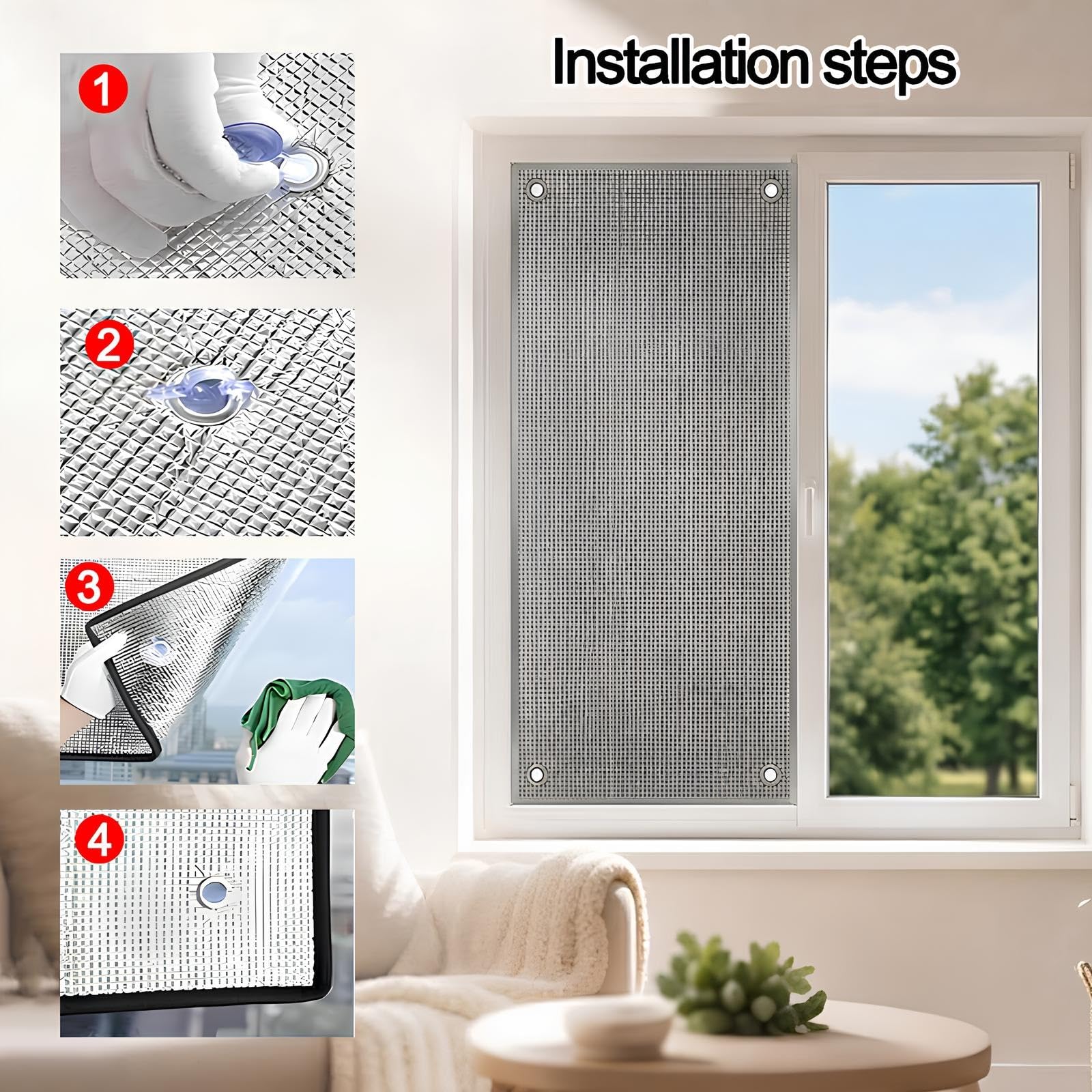 9MM Isolamento Termico Pellicola Oscurante Per Finestre In Alluminio | Privacy Pannello Riflettente Anti-calore Per Camper E Lucernario Con Ventose Riutilizzabile(115x145cm)