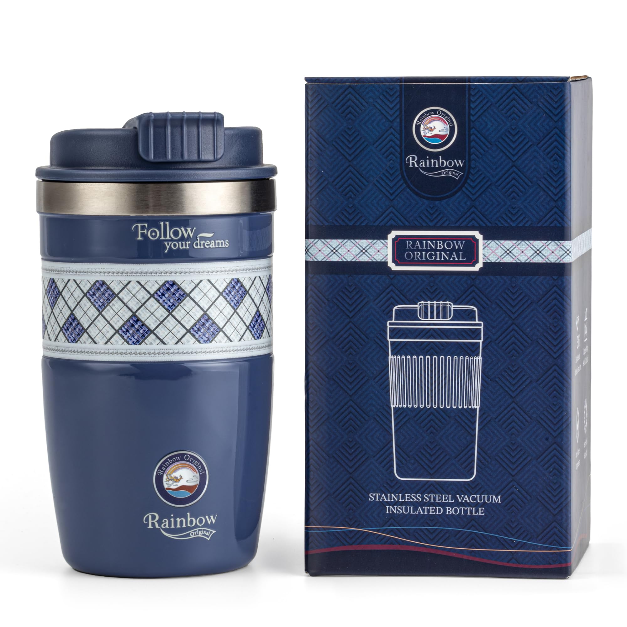 Rainbow Original 380ml Travel Coffee Mug, Leakproof Lid Coffee Tumbler