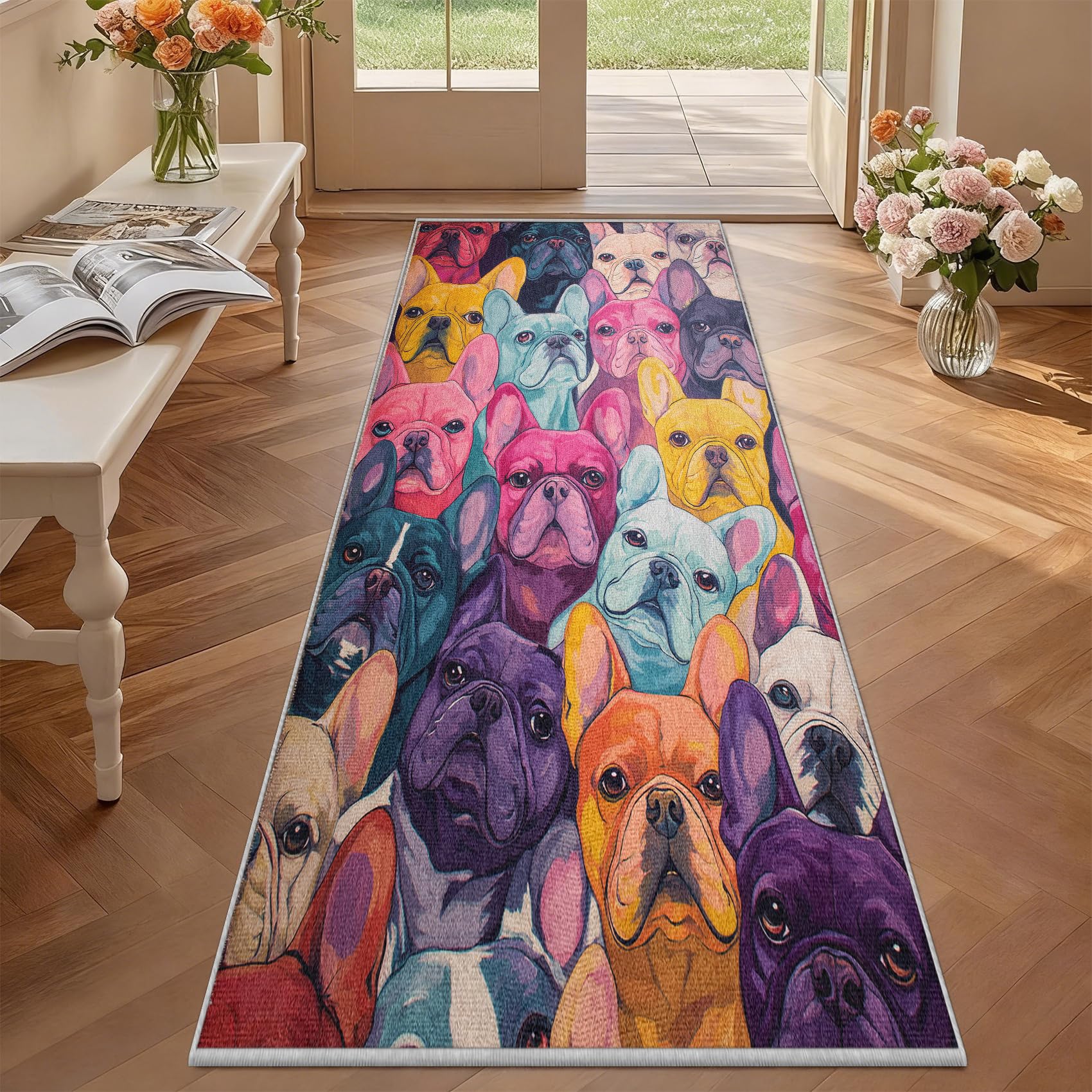 Tapis de cuisine bouledogue français pour un couloir propre et une entrée accueillante