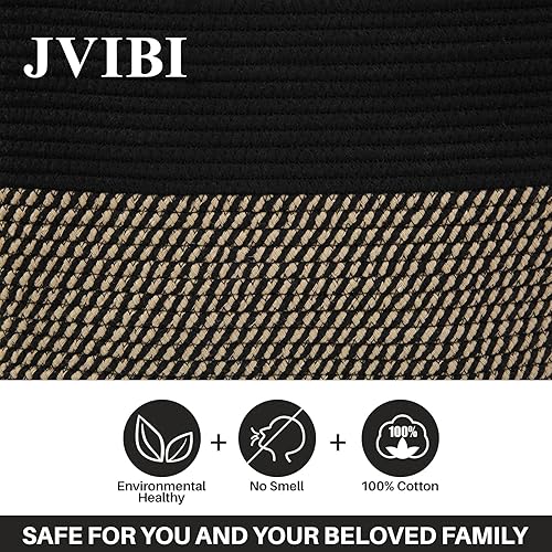 Miniatura 3 de Cesta de almacenamiento, cestas tejidas para almacenamiento, cestas de almacenamiento de cuerda negra para guardería, juguetes, organizador de