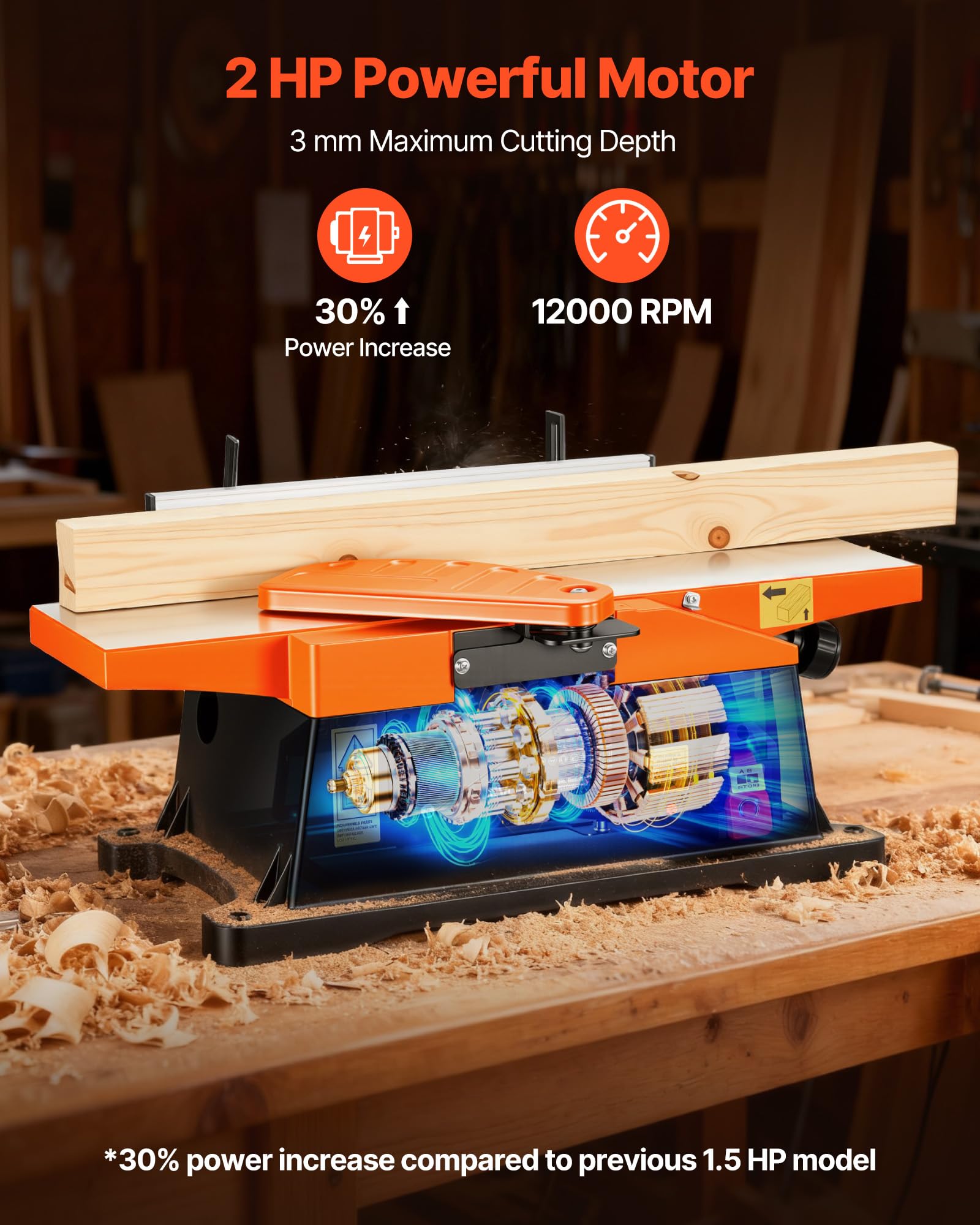 VEVOR Benchtop Jointer - Smooth Woodworking -3