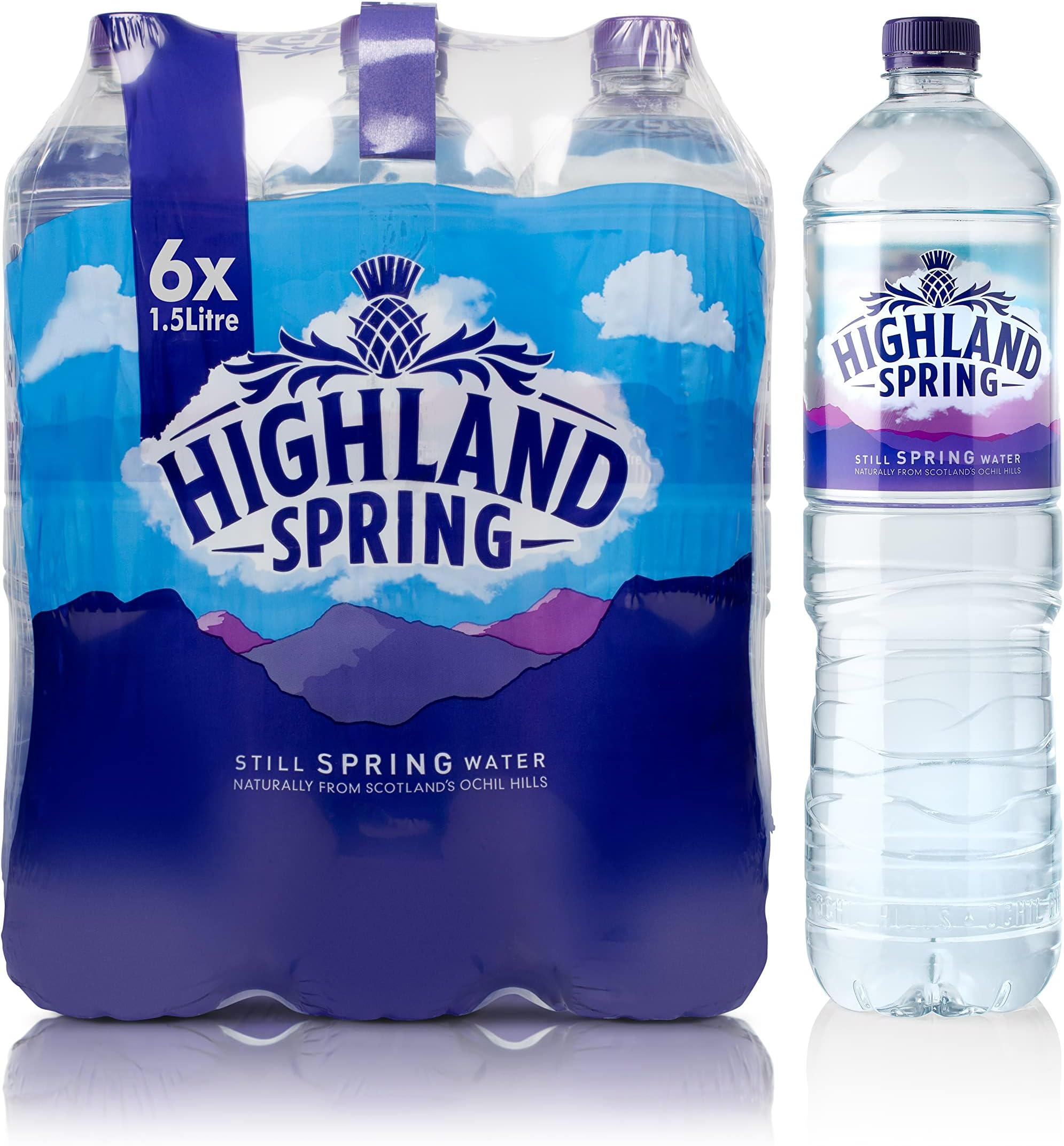 Highland Spring Still Spring Water, 6 x 1.5L