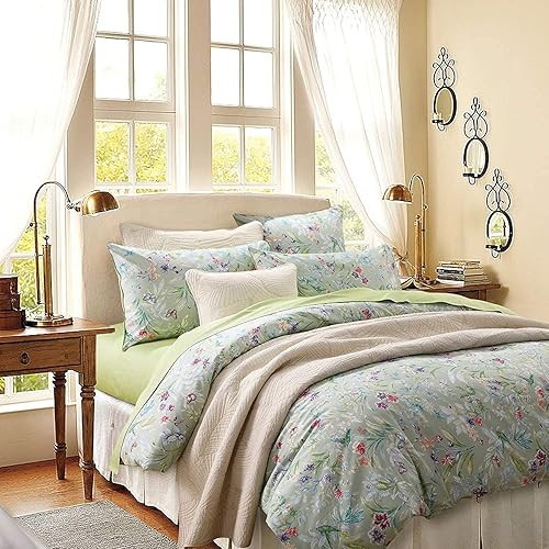 Miniatura 6 de Brandream Juego de sábanas y funda de edredón tamaño Queen de 7 piezas, diseño floral, elegante, acuarela, pintura de granja