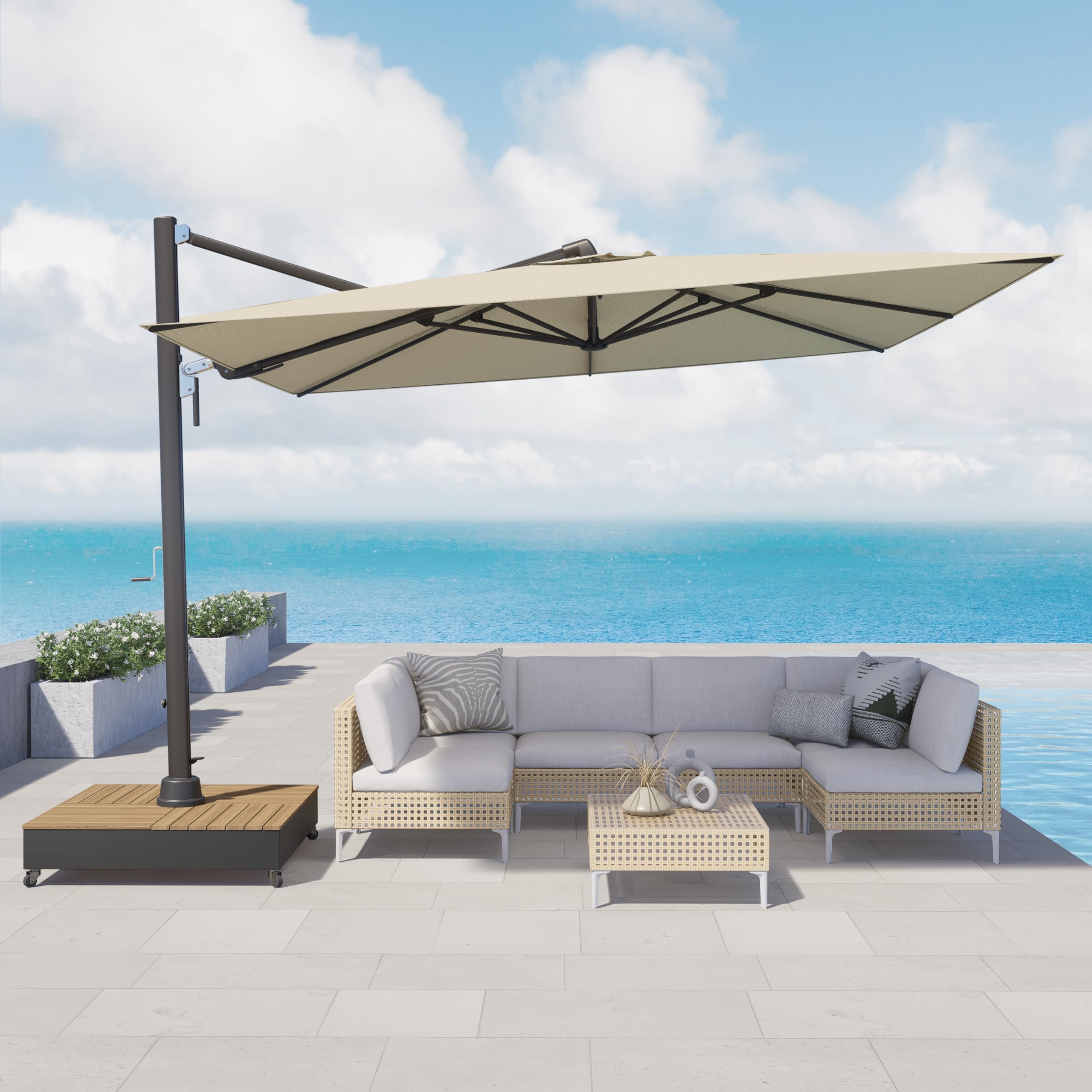 Amazon.com : Grand patio 10x13 FT Patio Umbrella with Base, Acrylic Outdoor Cantilever Aluminum Umbrellas, Rectangular Offset Umbrellas with Cover for Poolside, Deck, Backyard, Black Umbrella Pole : Patio, Lawn & Garden Amazon.com : Grand patio 10x13 FT Patio Umbrella with Base, Acrylic Outdoor Cantilever Aluminum Umbrellas, Rectangular Offset Umbrellas with Cover for Poolside, Deck, Backyard, Black Umbrella Pole : Patio, Lawn & Garden