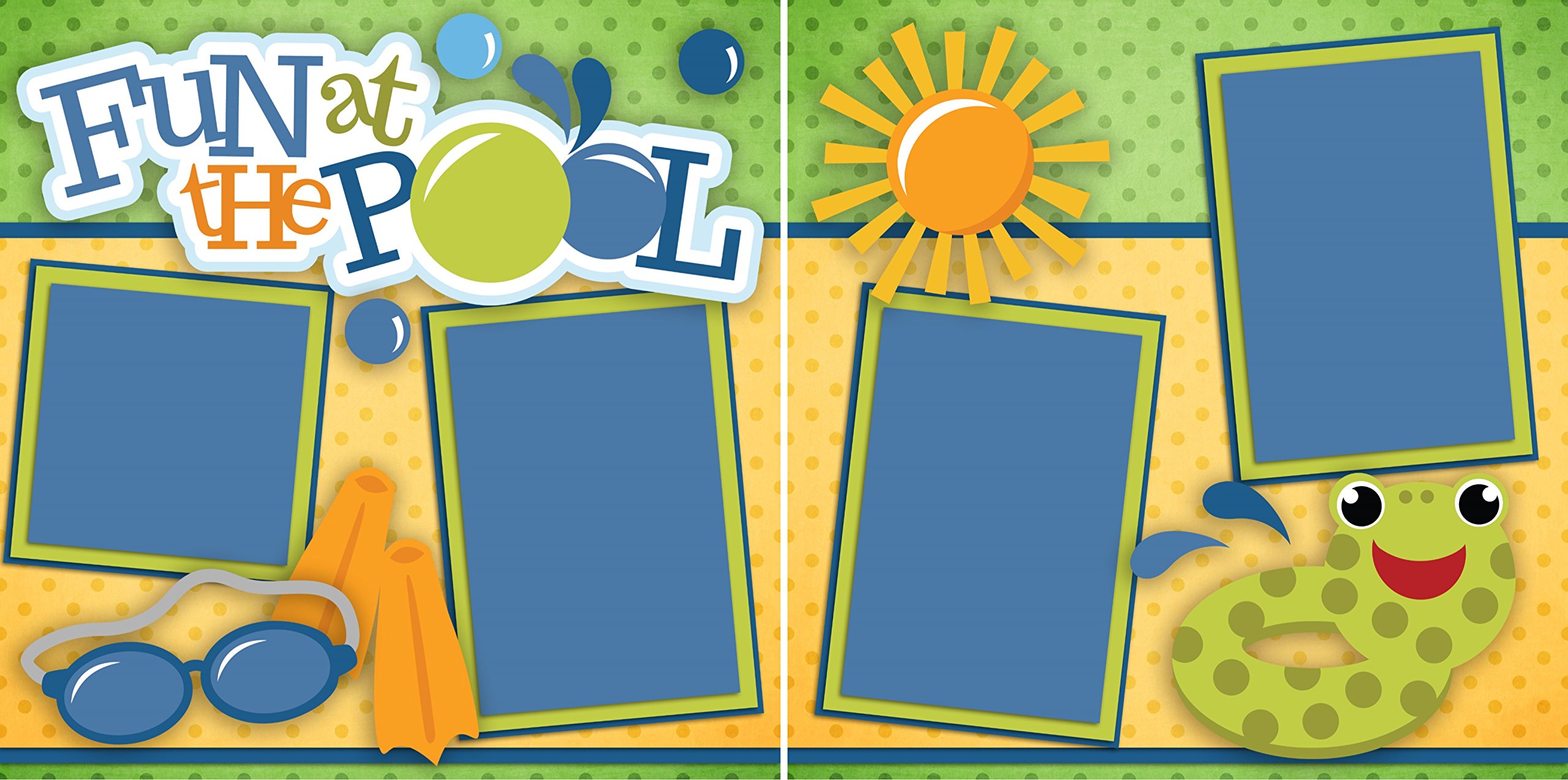Zabawa na basenie - gotowe strony do scrapbookingu - układ EZ 2316