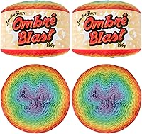 Vista 21 de JubileeYarn Hilo Ombré Blast - 220g/pastel Algodón Peso Bebé - Cripta de Hielo - 1 Pastel