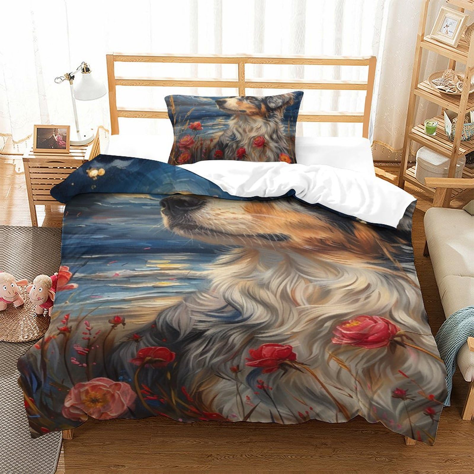 Parure de lit en microfibre douce et résistante pour lit simple