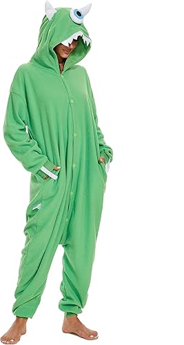 Miniatura 2 de Pijama unisex de animales, disfraz de Halloween, disfraz de dibujos animados para fiestas (ojo ABIG-L), verde oscuro, Verde oscuro