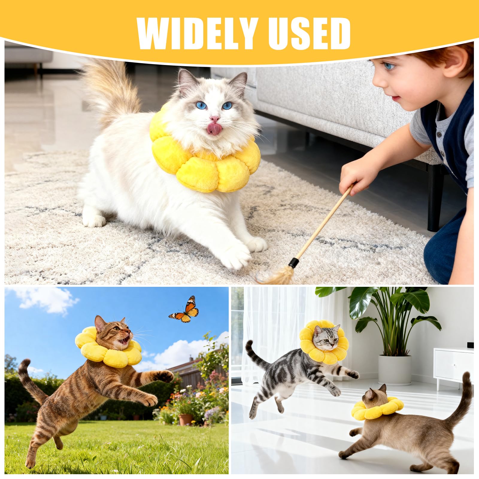 QKURT Collar de Recuperación para Gato, Collar Ajustable para Gatos Después de La Cirugía, Evitar Picaduras de y Arañazos Lesiones y Lamido, Forma de Flor