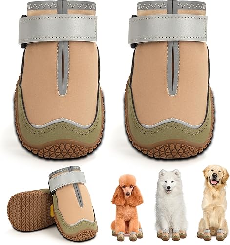 Hcpet Botas transpirables para perros para pavimento caliente, resistentes al calor con correas reflectantes, protectores de patas para cachorros al
