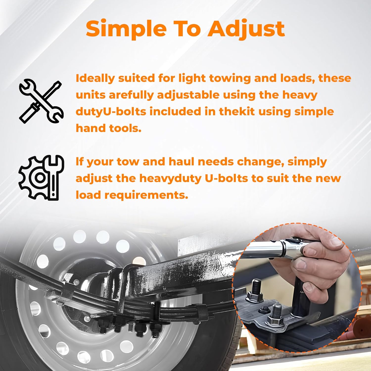 dreamdragon Single Trailer Axle Suspension Kit – 3,500 lbs 4 Leaf Spring, U-Bolts & Hangers Included