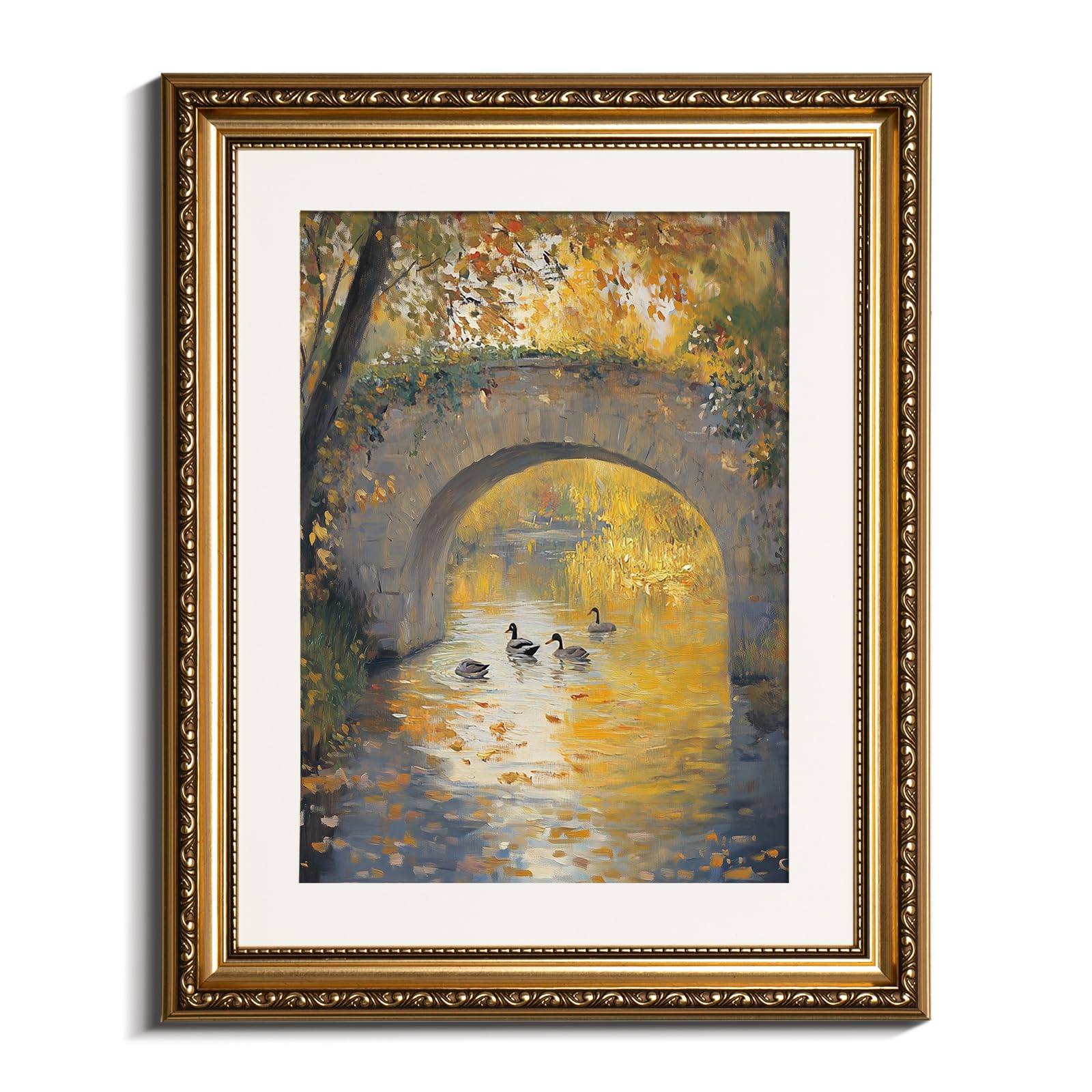 VIYYIEA Gold Framed Wall Art Canvas Print Home Decor Vintage Swan Decoration Grace Swan Art Painting Pictures Rustic Bathroom Wall Decor Animal Farmhouse Artwork for Living Room Bedroom Office 11x14in — view 36