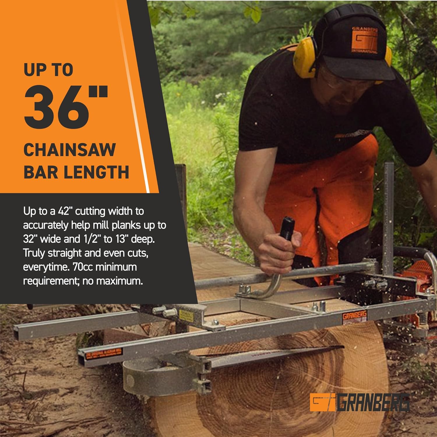 Granberg 36-Inch Alaskan MKIV Chainsaw Mill, G778-36,Portable Sawmill Timber Jig and Wood Cutting Guide for Chainsaw Lumber Milling, Slab Cutting for On-Site Milling Projects