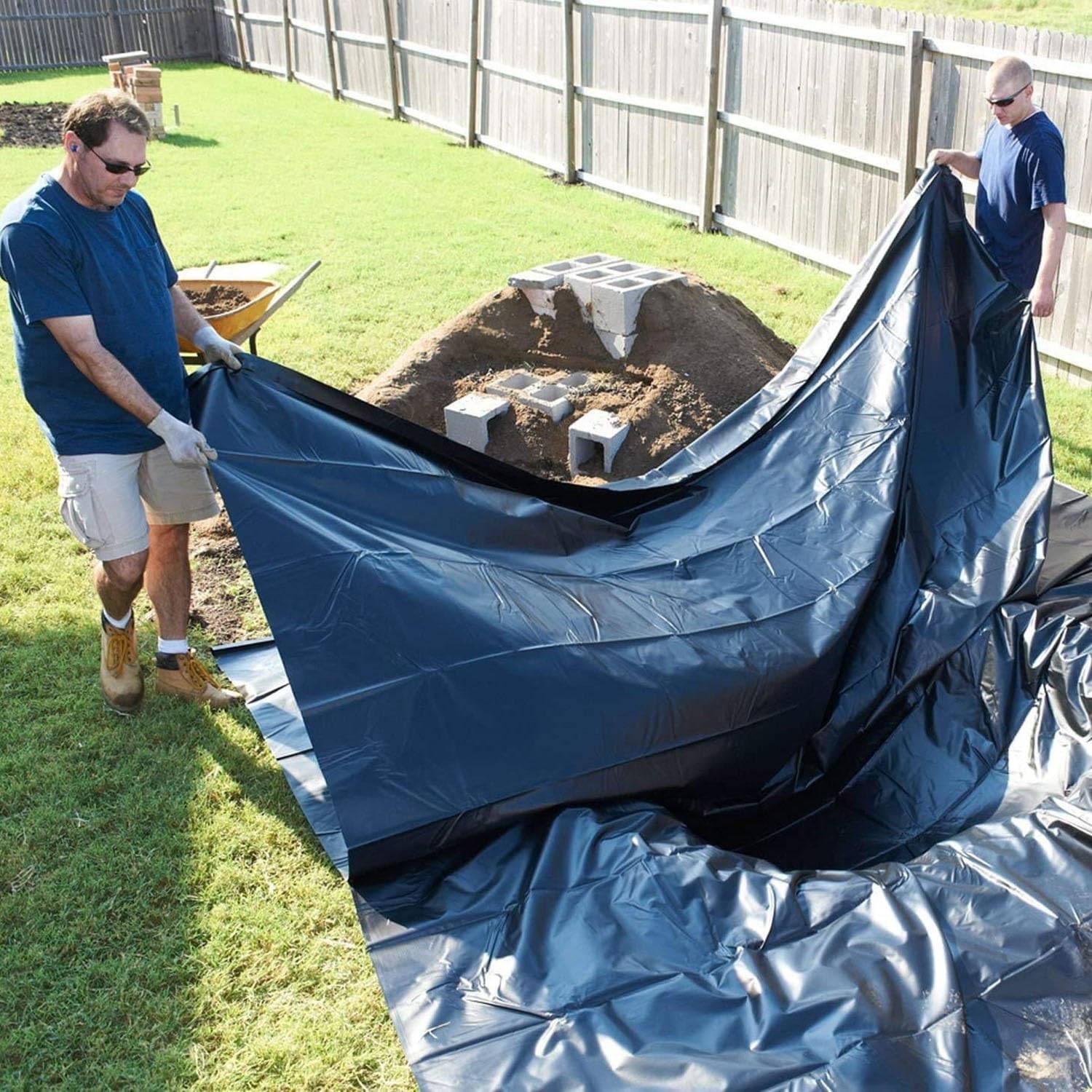 Robuste Teichfolie, 9 x 9 m, flexibel, undurchlässig, für Koi- und Fischteiche, langlebig und leicht zu schneiden, ideal für große Teiche