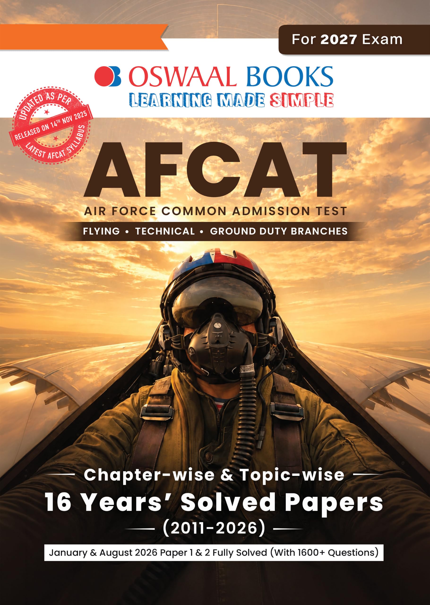 Oswaal AFCAT 16 Years Solved Papers 2011-2026 - Image 1