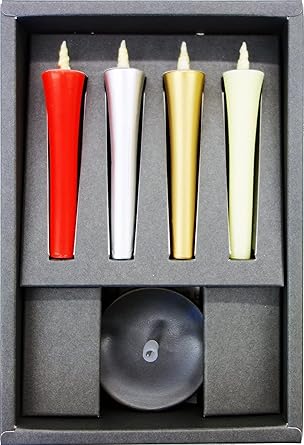 Amazon Co Jp 高澤ろうそく ミニ燭台セット 祝 ４本入り 和ろうそく キャンドル ホーム キッチン