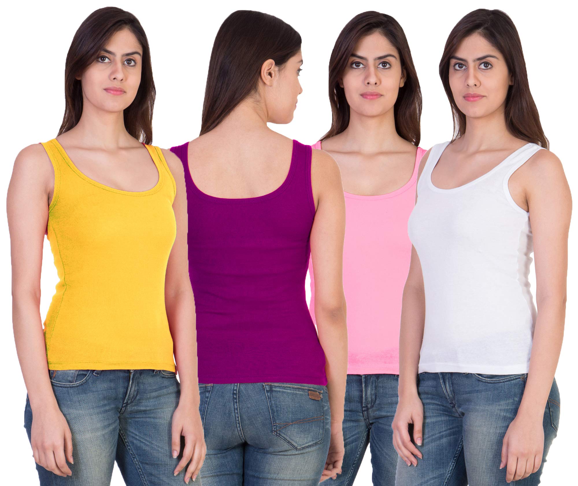 Girl's Lycra & Cotton Camisole (Pack of 10)-image-13