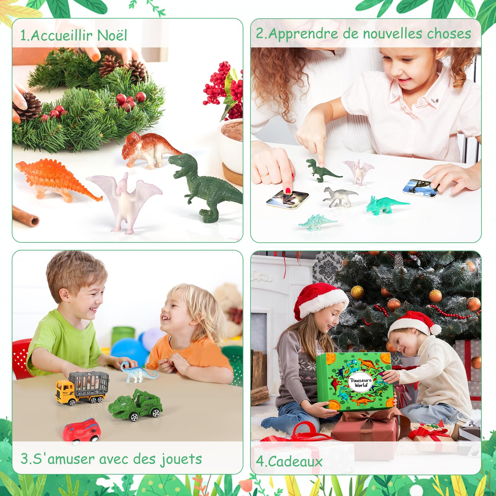 OKYUK Calendrier De L’Avent Dinosaures 2025 – 24 Surprises – 16 Figurines Uniques – Dès 3 Ans