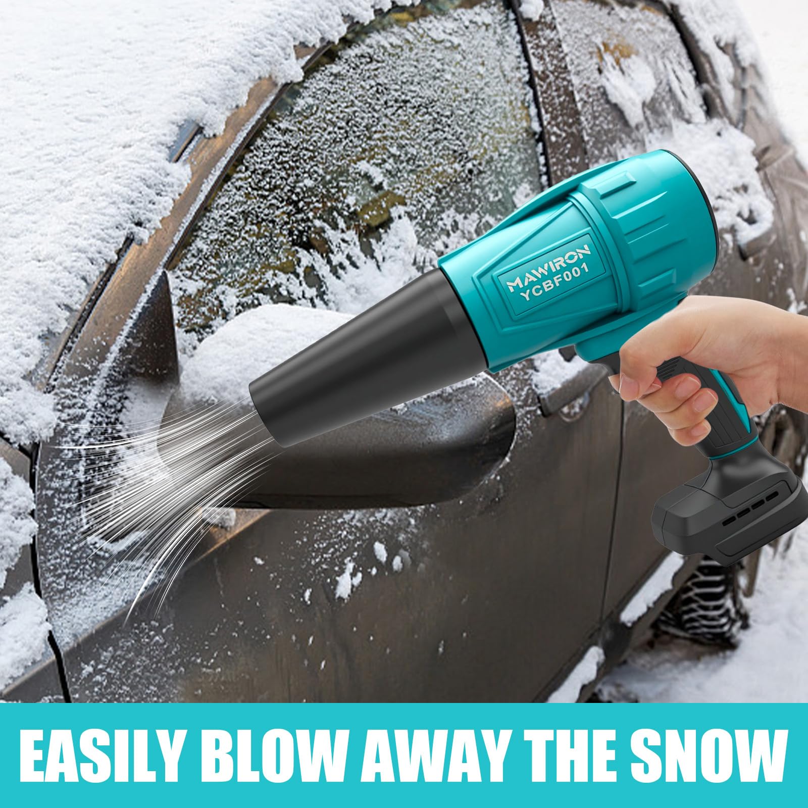 Soplador Inalámbrico 18V 5.5Ah, Soplador de Hojas a Batería con Motor Potente, Mango Antideslizante, Diseño Ergonómico, para Jardín Terraza Nieve Polvo