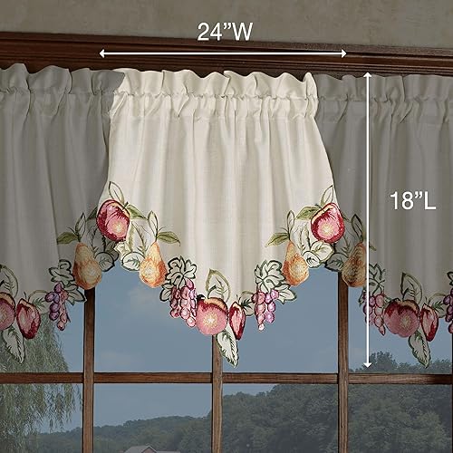 Miniatura 3 de Touch of Class Cenefa de Ascot para ventana de avena flameada bordada fructífera 24 x 18