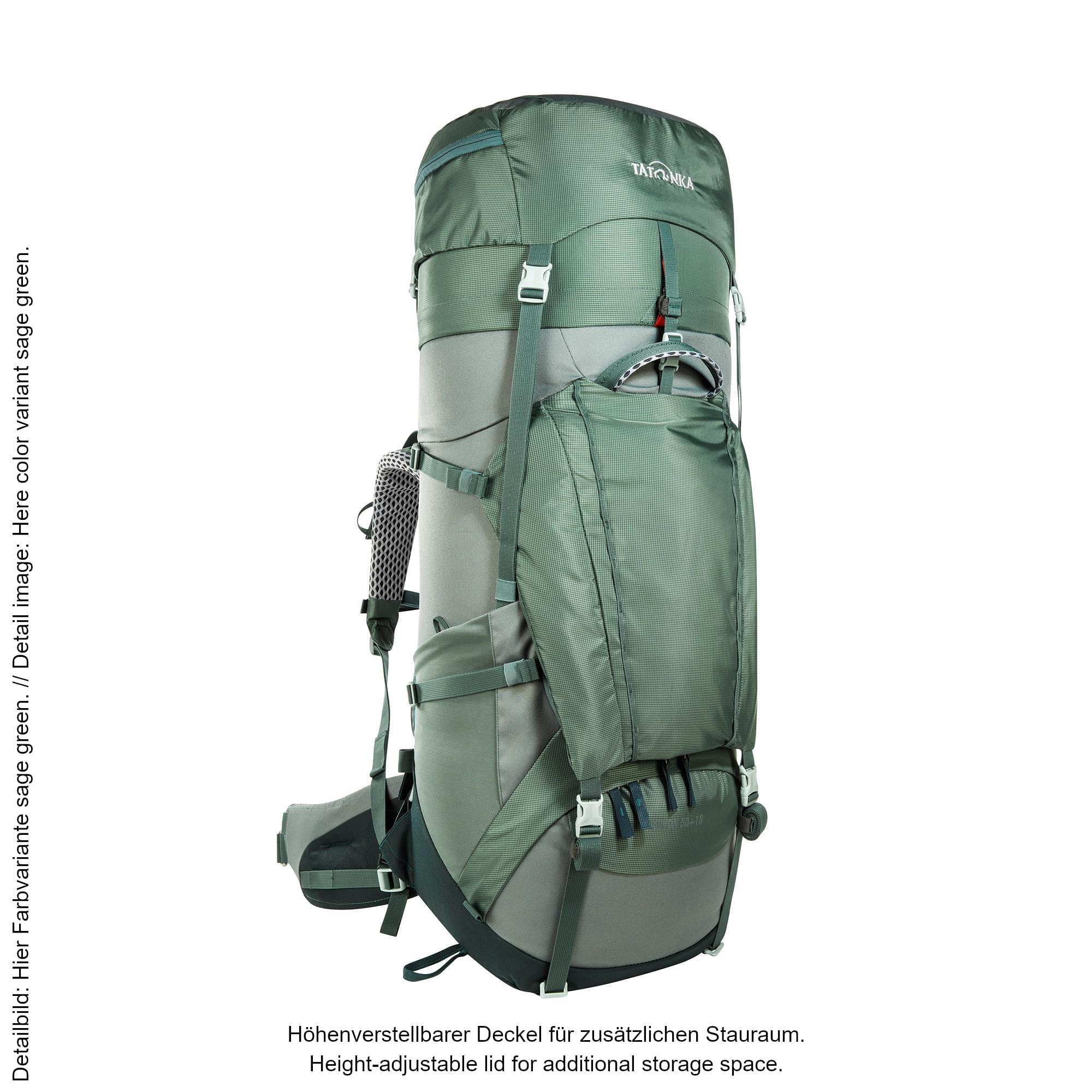 Tatonka Yukon 50+10 - Trekkingrucksack mit Frontzugriff, verstellbarem Rückensystem, extra Bodenfach, Regenhülle und 60 Liter Volumen
