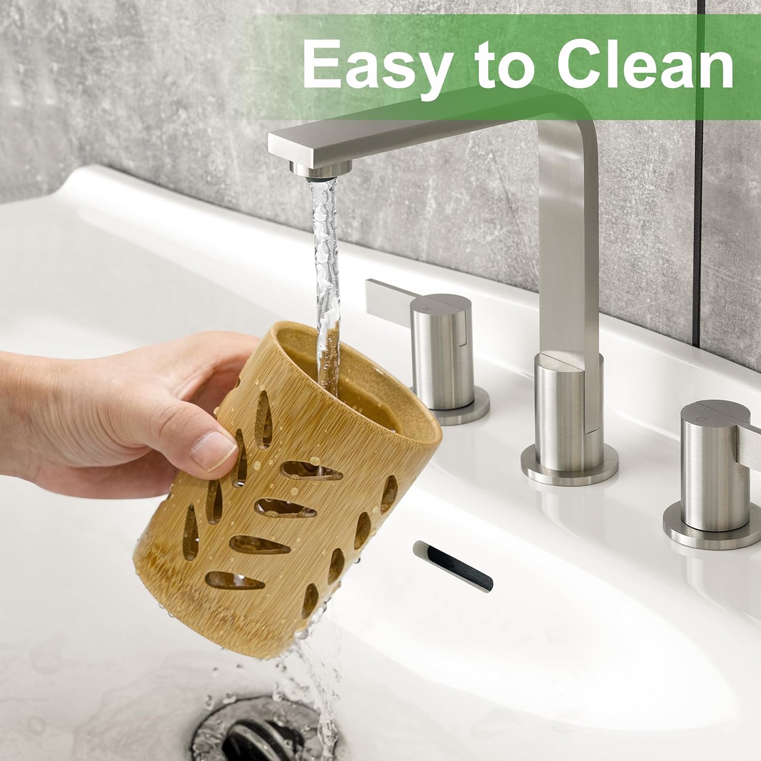 Toothbrush Holder with Drain, Bamboo Electric Toothbrush Holder, Bathroom Toothbrush Holder Organizer for Family Office, 2 Pieces