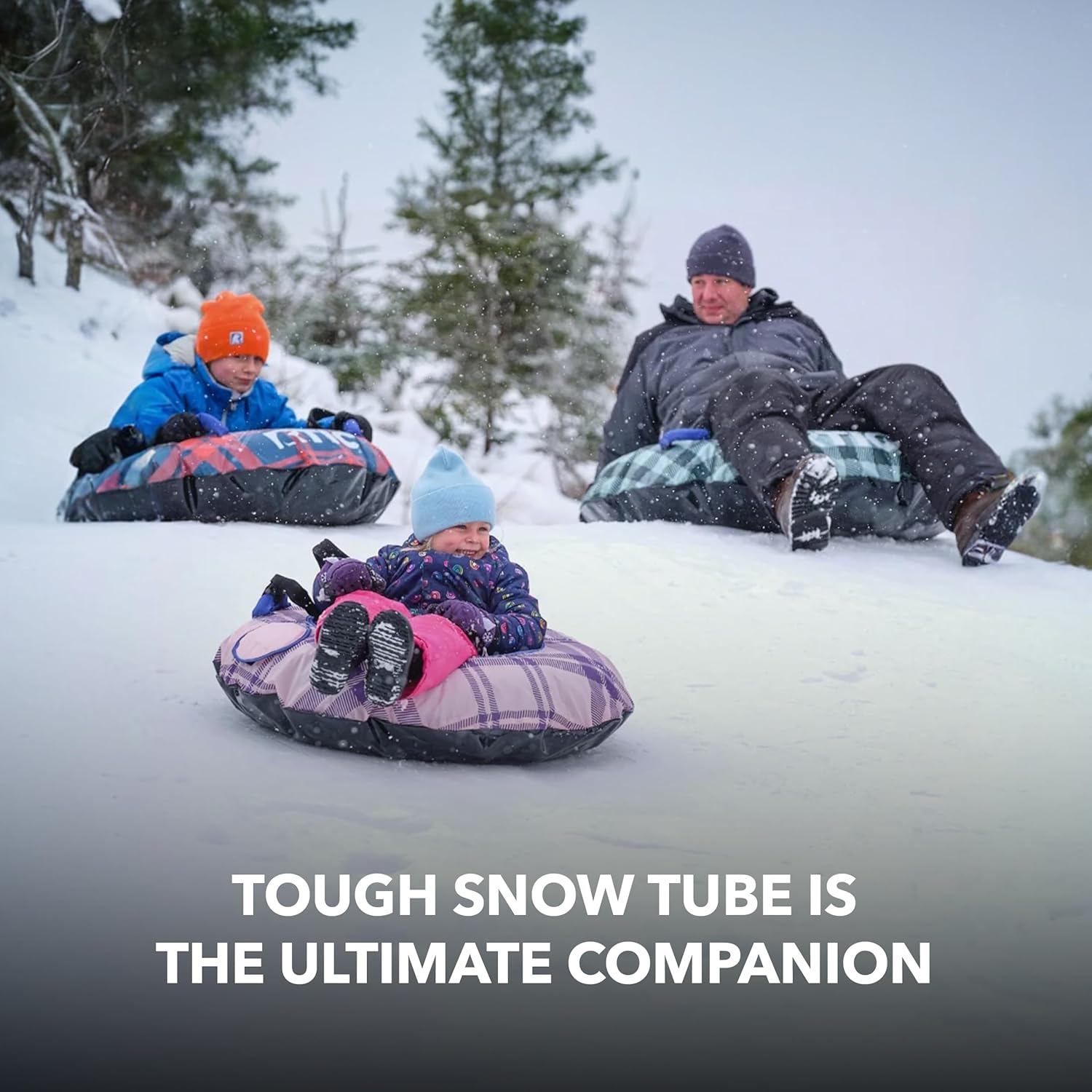 RTIC Tough Snow Tube for Sledding Heavy Duty for Kids and Adults, Inflatable Winter Sleds, Puncture Resistant Tarpaulin Bottom and Handles
