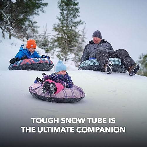 Miniatura 6 de RTIC Tubo de nieve resistente para trineo resistente para niños y adultos, trineos inflables de invierno, parte inferior de lona resistente a