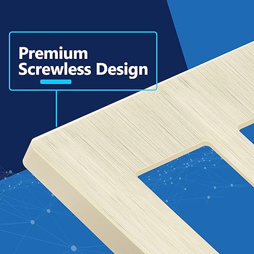 Miniatura 467 de LIDER - Cubierta decorativa de interruptor doble con acabado mate, placa de pared sin tornillos, tamaño mediano, 2 bandas, 4.88 x 4.92 pulgadas