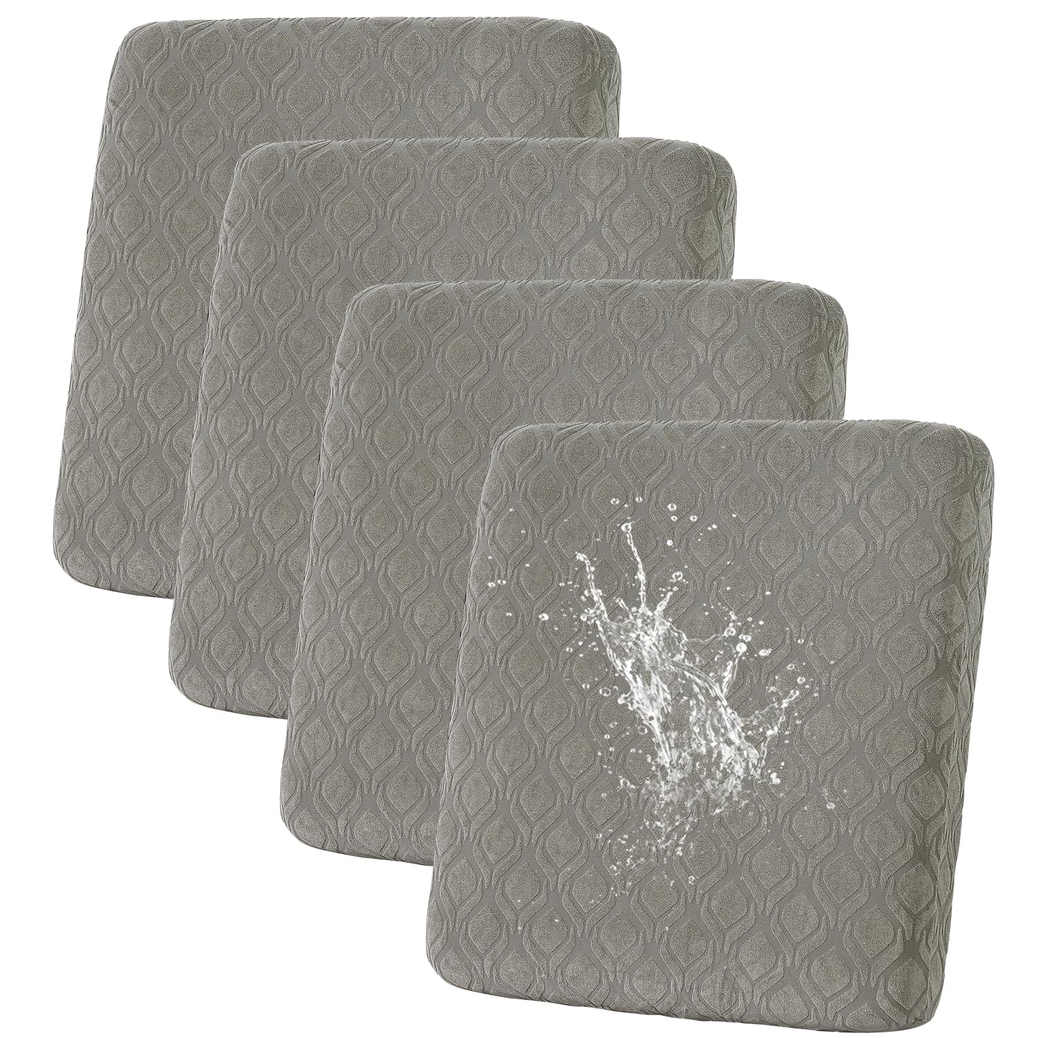 SHANNA Sofa Seat Cushion Slipcovers: 4Pcs Modern Printed Couch Cushion Cover Waterproof Patio Cushions Latest Couch Cushion Slipcovers Suitable for Armchair, Sofa Seat Slipcover (Light Gray) โ image 1