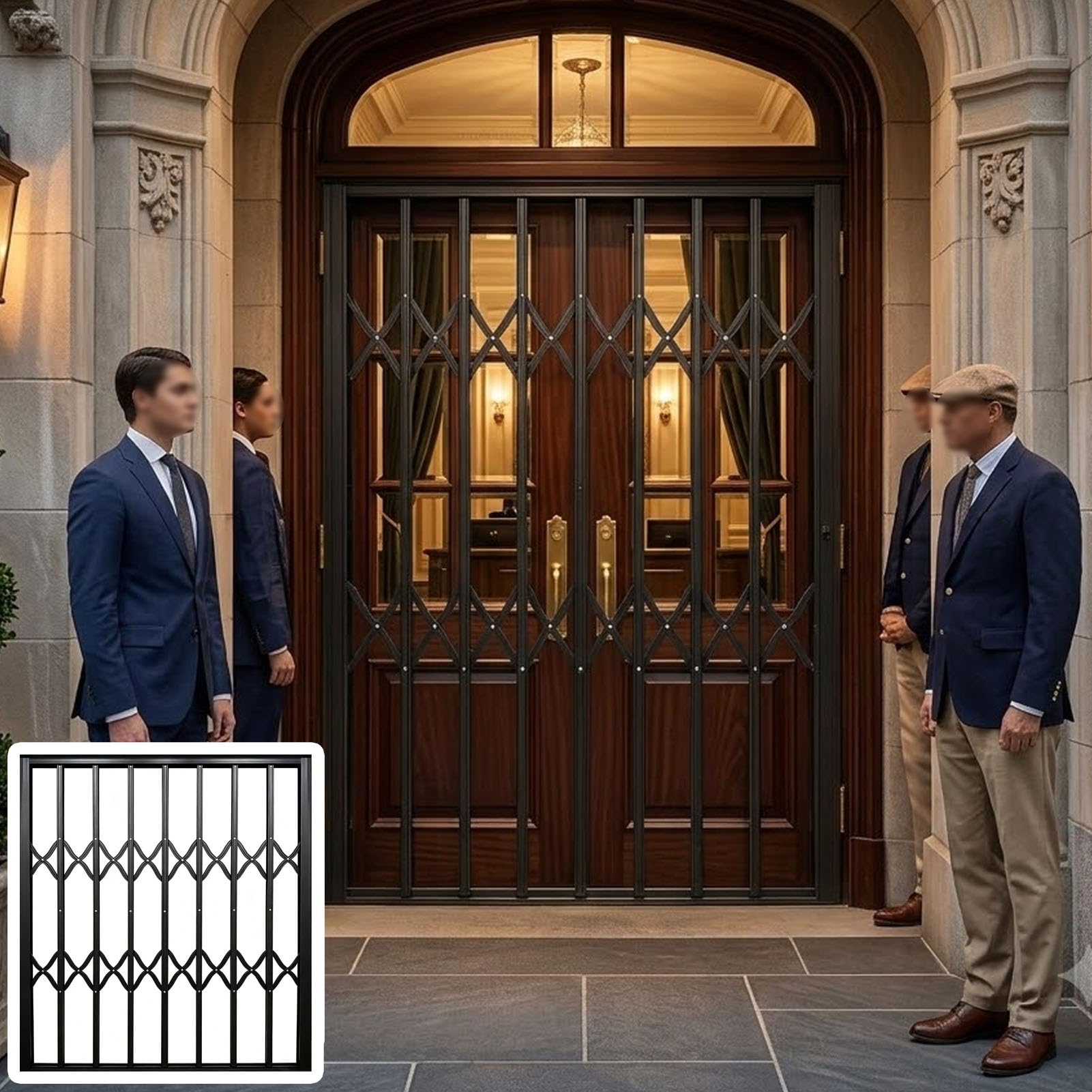 Grande Porta di Sicurezza Retrattile Personalizzata in Alluminio | Protezioni Pieghevoli per Finestre Griglie di Sicurezza Telescopiche per Finestre, Facile Montaggio, Cancello di Sicurezza