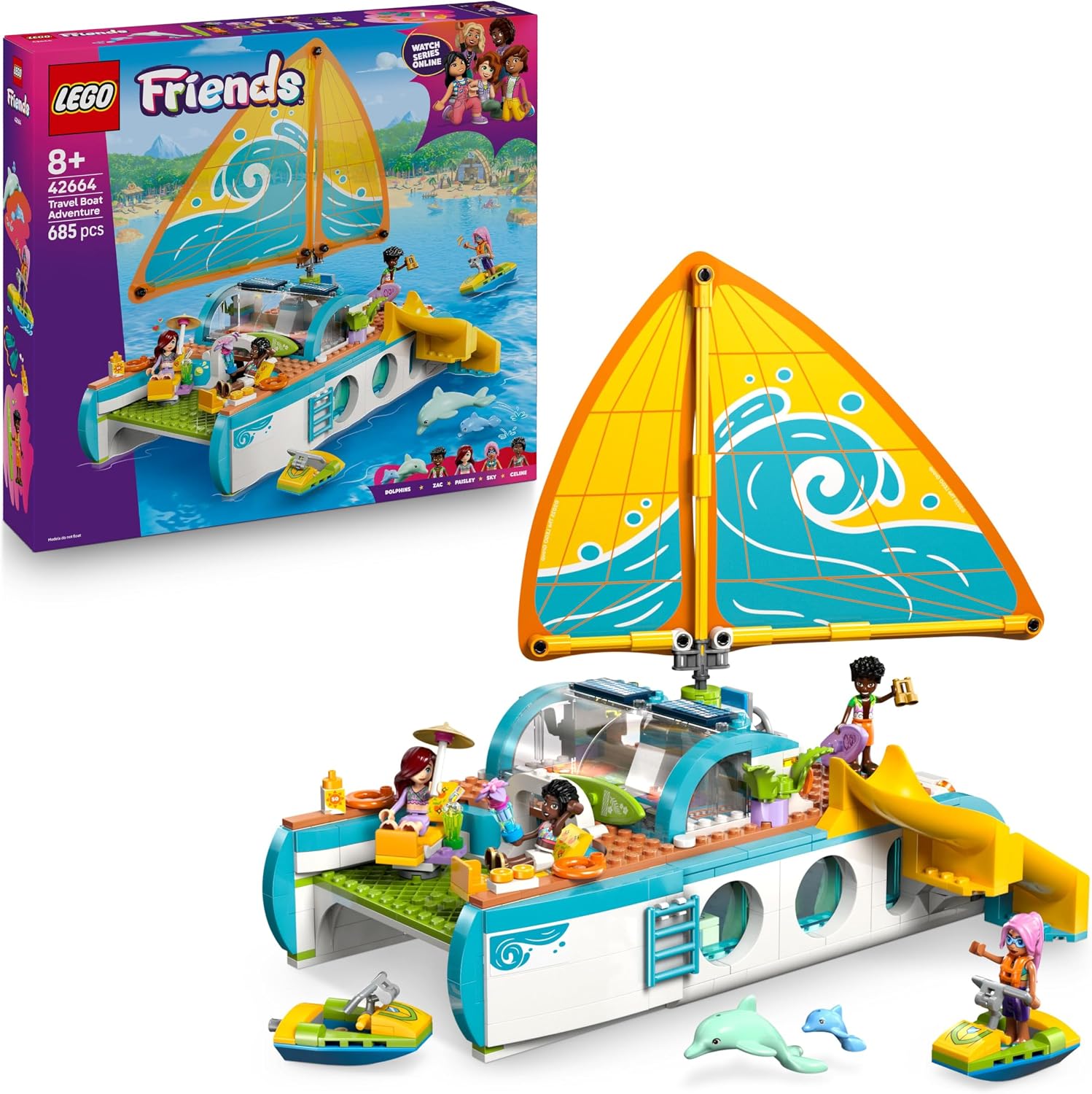 amazon spielzeug mädchen LEGO Friends Segelabenteuer Set - Spielzeug inkl. Boot mit drehbarem