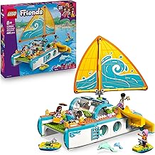 LEGO Friends Adventure on the Catamaran - Set with Mobile Sail Toy Boat, 4 Mini Dolls, 2 Dolphin Figures and Accessories - Creative Birthday Gift for Girls 8 Years and Up - 42664