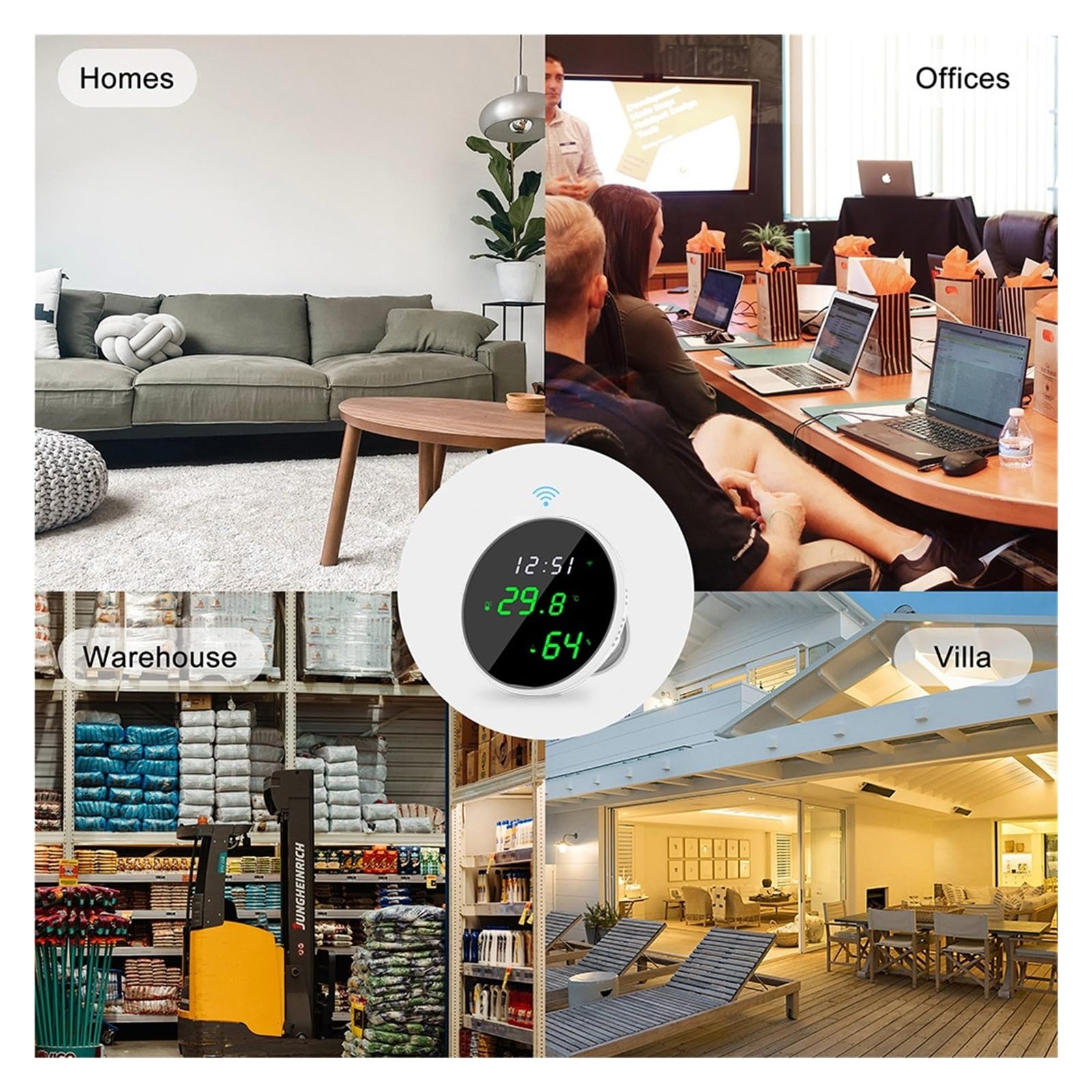 Tuya – Capteur Intelligent De Température Et D'humidité, WiFi, Hygromètre D'intérieur, Thermomètre, Écran LCD Numérique