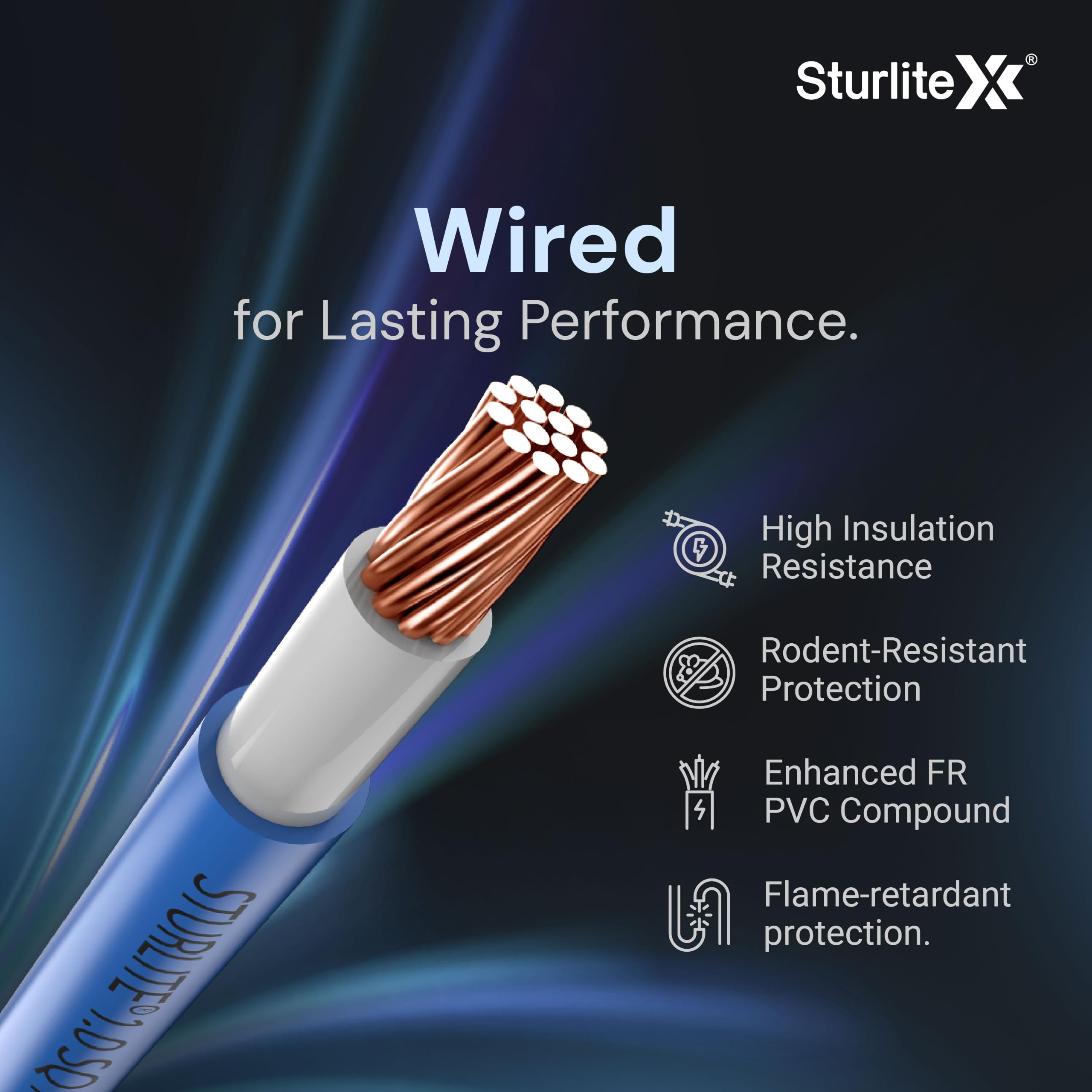 Sturlite 4 sq mm Copper Wire 45 Meter | ISI Marked 99.97% Pure Copper | Flexible Multistrand PVC Insulated Electric Wire | Heat Resistant, Anti Rodent & Termite | Wire for Home & Office | Blue — Amazon image 4