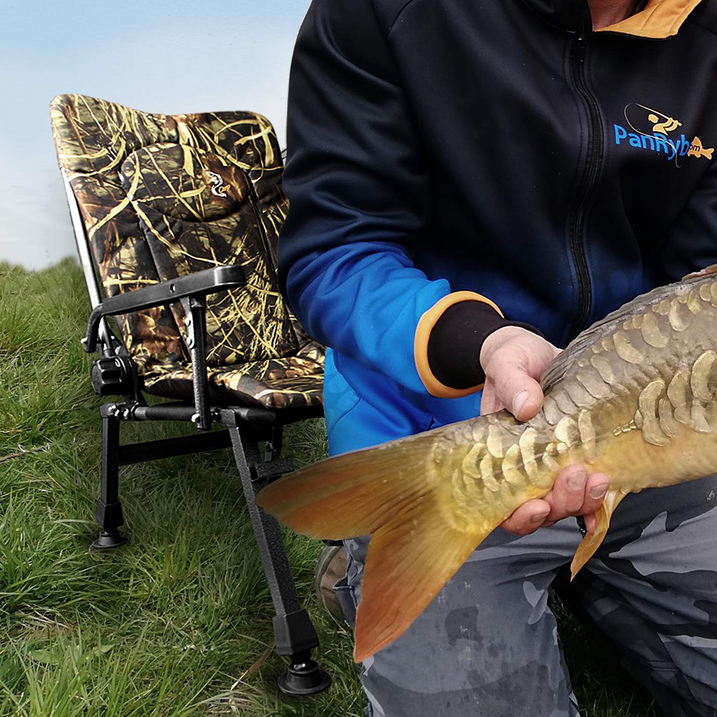 Krzesło wędkarskie Carp F5R CAMU krzesło luksusowe, karpi, wędkarz, krzesło kempingowe o dodatkowej wysokości